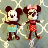 Disney Other | Disney Mickey And Minnie Mouse Plush | Color: Black/White | Size: 9.5x8