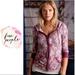 Free People Tops | Free People Boho Floral Paisley Full Zip Hoodie | Color: Purple | Size: S