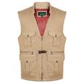 HIDEPARK 205: Men's Beige Cotton Gilet, Beige, 5XL