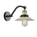 Longshore Tides Katalina 1-Light Dimmable Armed Sconce Glass/Metal in Black/Yellow | 11 H x 10 W x 10.75 D in | Wayfair