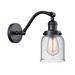 Longshore Tides Zoie Bell 1-Light Dimmable Armed Sconce Glass/Metal in Black | 12 H x 5 W x 6.75 D in | Wayfair DEE0A7320DBA4A81BE01A5A8784E34EE