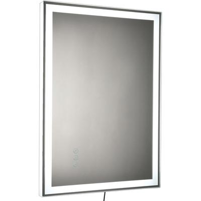Kleankin - Badezimmerspiegel LED-Spiegel Nebelfreier Wandspiegel Touch-Schalter 3 Farben Alu 70 x
