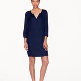 J. Crew Dresses | J. Crew 100% Silk Navy Blue Tonal Paisley Dress | Color: Blue | Size: 0