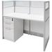 48"W White Laminate Washable Cubicles - 48"W x 24"D x 48"H Starter Cubicle