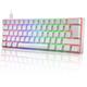 UK Layout 60% True Mechanical Gaming Keyboard Type C Wired 62 Keys LED Backlit USB Waterproof Keyboard 14 Chroma RGB Backlight Full Anti-ghosting Keys for Computer/PC/Laptop/MAC (White/Blue Switch)