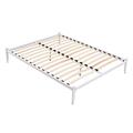 Panana 5FT White King Size Double Bed Frame Metal Bed Base Guest Bed with Wooden Slats 211 x 161.5cm