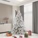 The Holiday Aisle® Flocked 6.5' Artificial Christmas Tree w/ 500 Warm White LED Lights, Metal in Green/White | Wayfair THLY1045 43999898