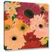 Winston Porter Gerbera Cluster by Linda Parker - Painting Print on Canvas in Red/White/Yellow | 18 H x 18 W x 2 D in | Wayfair