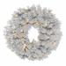 Loon Peak® Prelit Flocked Alaskan Wreath Traditional Faux in Green/White | 30 H x 30 W x 3 D in | Wayfair THLA3398 39883710