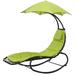 Arlmont & Co. Nagina Hanging Chaise Lounger w/ Stand Cotton in Green | 72 H x 35 W x 67 D in | Wayfair B2D6517583664B24A7DFB23050062A76