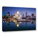 Ebern Designs Cleveland Skyline 1 by Cody York - Photograph Print on Canvas Metal in Blue/Brown/White | 32 H x 48 W x 2 D in | Wayfair