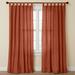 Wide Width Poly Cotton Canvas Tab-Top Panel by BrylaneHome in Terracotta (Size 48" W 84" L) Window Curtain