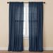 Wide Width Poly Cotton Canvas Rod-Pocket Panel by BrylaneHome in Navy (Size 48" W 63" L) Window Curtain Drape