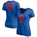 Women's Fanatics Branded Royal Philadelphia Phillies Personalized RBI Logo V-Neck T-Shirt