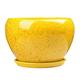 Decbde Simple Flower Pot Chinese Style Yellow Flower Glaze Ceramic Pot Indoor Large Succulent Plant Pot with Tray Outdoor Balcony Breathable Planter Exquisite Orchid Plant Pot (Size : M)