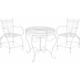 Ensemble avec table et 2 chaises en métal de jardin de différentes couleurs Design colore : Blanc