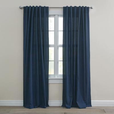 Wide Width Poly Cotton Canvas Back-Tab Panel by BrylaneHome in Navy (Size 48