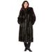 Plus Size Women's Full Length Faux-Fur Coat with Hood by Roaman's in Black (Size M)