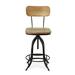 Williston Forge Fabron Swivel Solid Wood Adjustable Height Bar Stool Wood/Metal in Black | 16.25 W x 18.5 D in | Wayfair TADN4590 30499578