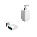 WS Bath Collections Dado Tumbler Holder w/ Soap Dispenser Ceramic in Brown/Gray/White | 7.1 H x 3.3 W x 4.3 D in | Wayfair Dado 61201.29+61223.09