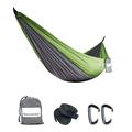 Steinweber Outdoor Hammock Green 285 x 160 cm for 2 People 250 kg Load Capacity Ultra Light Parachute Silk 600 g Camping & Hiking