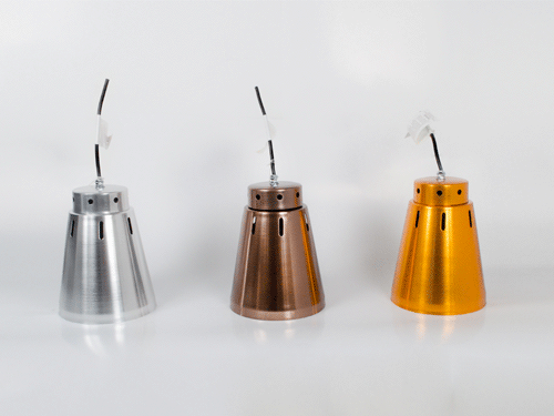 Infrarot Wärmelampe, hängend, mit Keramikfassung (Bronze eloxiert) Image