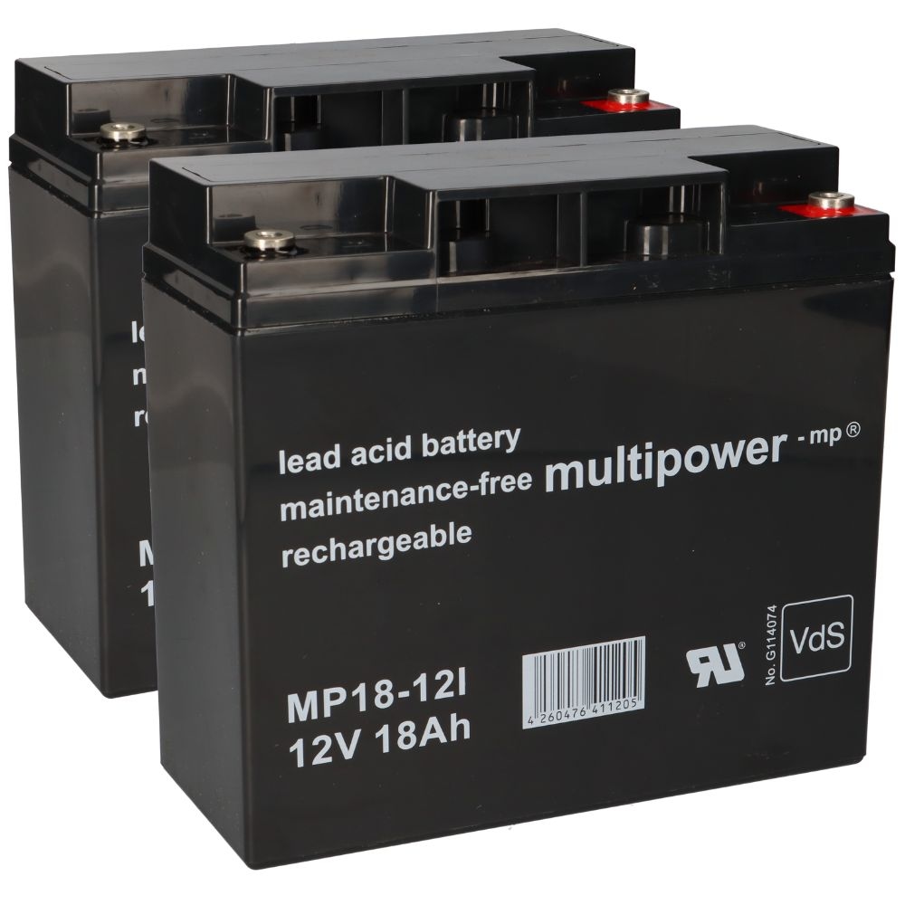 2x Multipower Blei-Akku MP18-12 Pb 12V 18Ah VdS, M5 Image