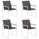 vidaXL Garden Chairs 4 pcs Textilene and Stainless Steel Grey