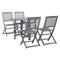 vidaXL 5 Piece Garden Dining Set Solid Acacia Wood Grey