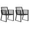 vidaXL Garden Chairs 2 pcs Black PVC Rattan