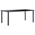 vidaXL Dining Table Black 180x90x75 cm Tempered Glass