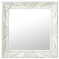 vidaXL Wall Mirror Baroque Style 50x50 cm White