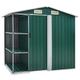 vidaXL Garden Shed with Rack Green 205x130x183 cm Iron