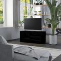 vidaXL TV Cabinet High Gloss Black 80x34x36 cm Engineered Wood