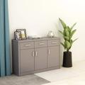 vidaXL Sideboard High Gloss Grey 110x30x75 cm Engineered Wood