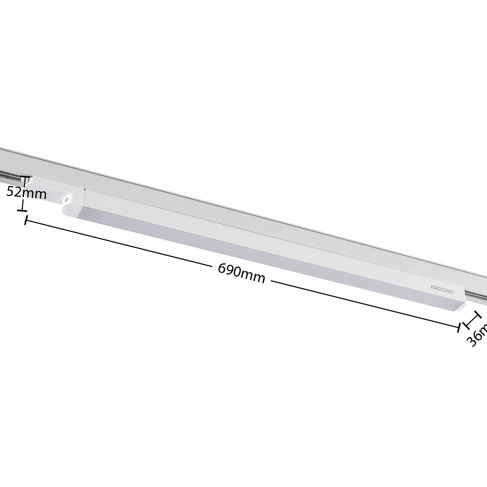 Arcchio LED-Schienenleuchte Harlow, weiß, 69 cm, 3.000 K Harlow, weiß / opal, für Arbeitszimmer / Büro, Aluminium, Modern, Stromschienenstrahler
