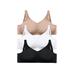 Plus Size Women's 3-Pack Front-Close Cotton Wireless Bra by Comfort Choice in Basic Assorted (Size 38 DD)