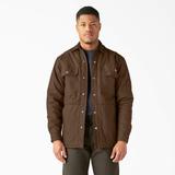 Dickies Men's Water Repellent Fleece-Lined Duck Shirt Jacket - Timber Brown Size XS (TJ212)