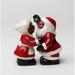 Cosmos Gifts African American Kissing Santa Couple Salt & Pepper Shaker Set Dolomite/Ceramic in Red | 3.375 H x 2 W in | Wayfair 10725
