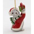 The Holiday Aisle® Christmas Mouse Holding a Gift Hanging Figurine Ornament Ceramic/Porcelain in Red | 3.5 H x 1.75 W x 2.375 D in | Wayfair