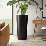 Mercury Row® Roane Fiberglass Pot Planter Fiberglass in Black | 26 H x 13 W x 13 D in | Wayfair 854C8F03956840029A207C7B4C960634