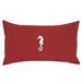 Rosecliff Heights Seahorse Outdoor Rectangular Sunbrella® Pillow Cover & Insert Polyester/Polyfill/Sunbrella® in Red | 12 H x 20 W x 4 D in | Wayfair