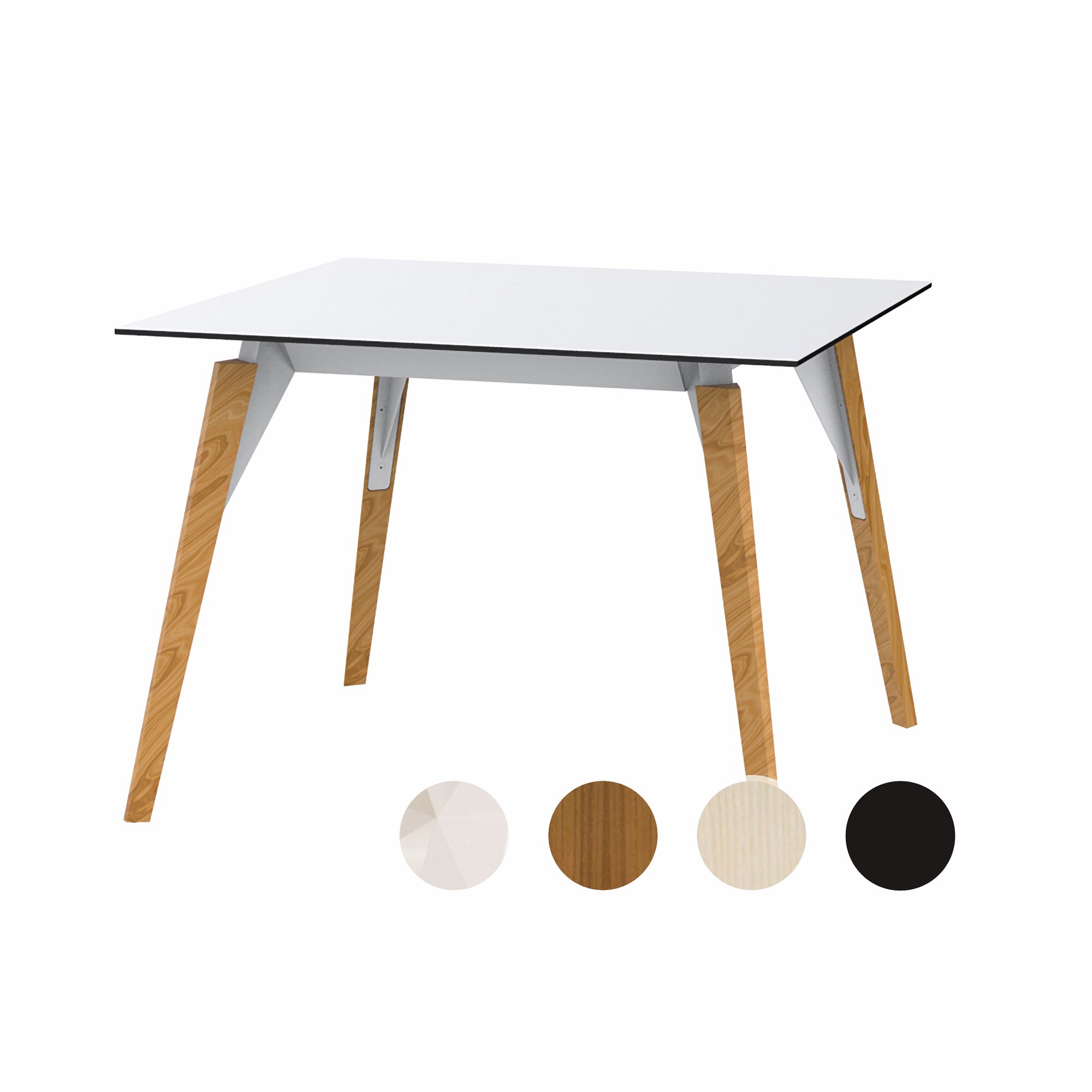 Vondom »FAZ Wood« Tisch 90x90 cm / Black / Eschenholz hell