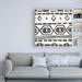 Union Rustic Tribal Textile II by June Erica Vess - Wrapped Canvas Painting Print Canvas in Gray/White | 14 H x 14 W x 2 D in | Wayfair