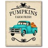 August Grove® Fresh Pumpkins - Wrapped Canvas Textual Art Print Canvas in Black/Blue | 20 H x 16 W x 1.5 D in | Wayfair