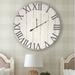 Rosalind Wheeler Oversized Mascolo Wall Clock Wood/Solid Wood in Brown/White | 42 H x 42 W x 2 D in | Wayfair 09E613D4487B40209641E9E45C35E1D1