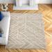 Brown 60 x 0.75 in Area Rug - Etta Avenue™ Carly Geometric Handmade Tufted Wool Light Area Rug Wool | 60 W x 0.75 D in | Wayfair