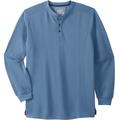 Men's Big & Tall Liberty Blues™ Easy-Care Ribbed Knit Henley by Liberty Blues in Varsity Blue (Size 3XL) Henley Shirt