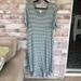Lularoe Dresses | Lularoe Xl Carly-Grey With Real Stripes- Stretchy! | Color: Blue/Gray | Size: Xl