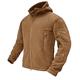 KEFITEVD Winter Fleece Hoodie for Men Autumn Soft Shell Work Jackets Army Coats with Multi Pockets Brown, S
